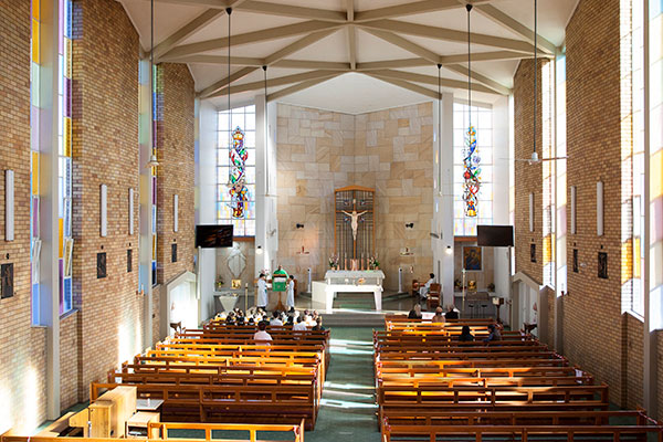 Inside the St Peter Chanel Catholic church